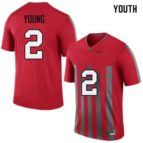 Youth Ohio State Buckeyes #2 Chase Young Throwback Authentic College Stitched Football Jersey 23WK046AY